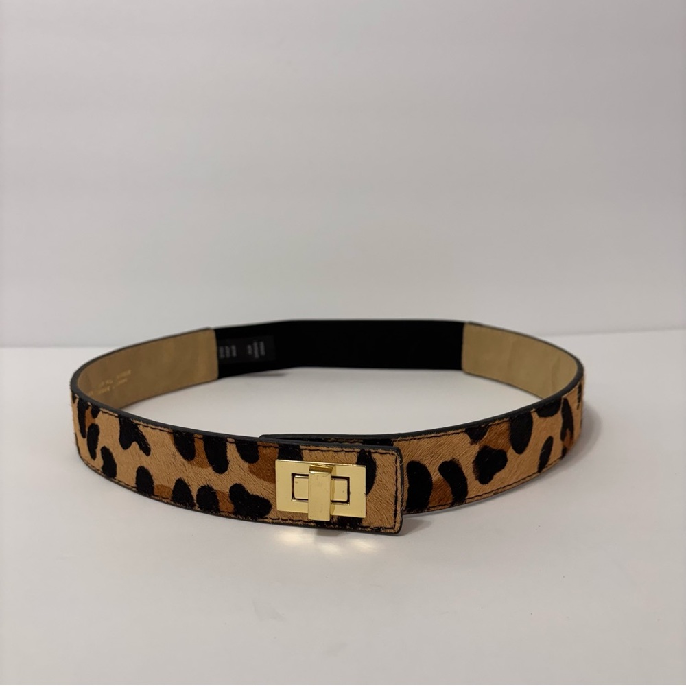 Express Leather/calf hair cheetah print belt